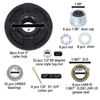 Set of 8 Trailer Axle Kits for 4 on 4" Bolt Idler Hub (RHD)