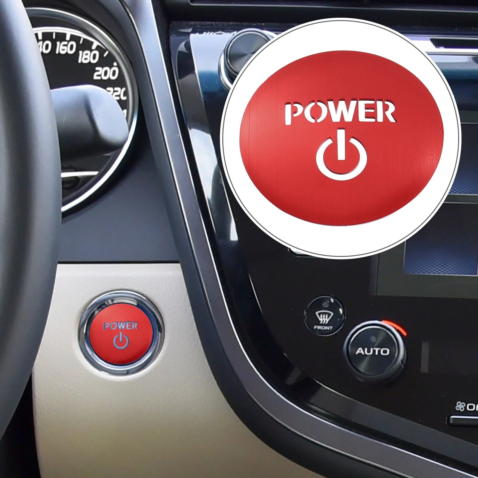 Engine Start Stop Button Cover for Toyota Crown Royal AWS21 (2012–2018) Red