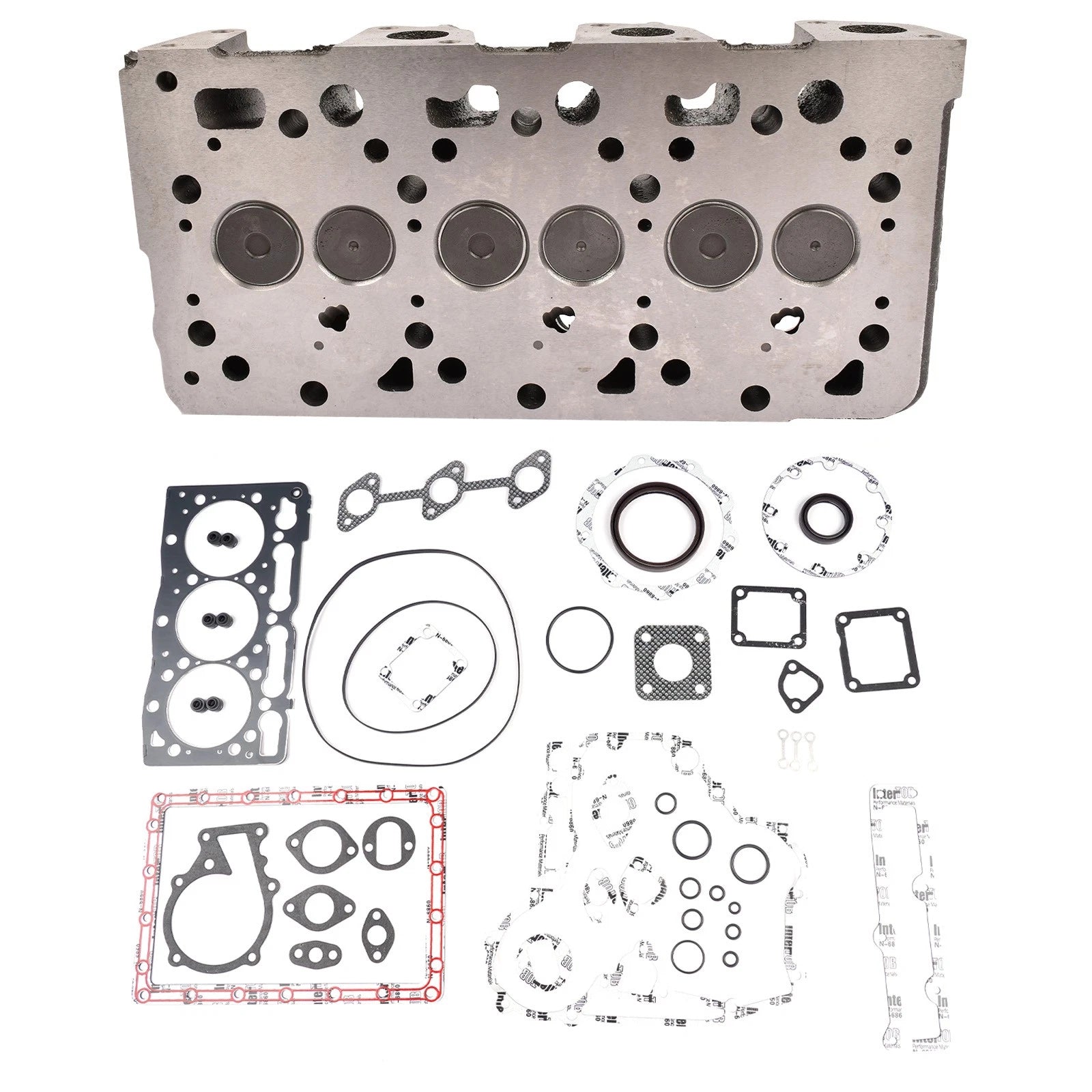 Complete Engine Cylinder Head & Gasket for Kubota FZ2400 F2560E F2880E ZD28