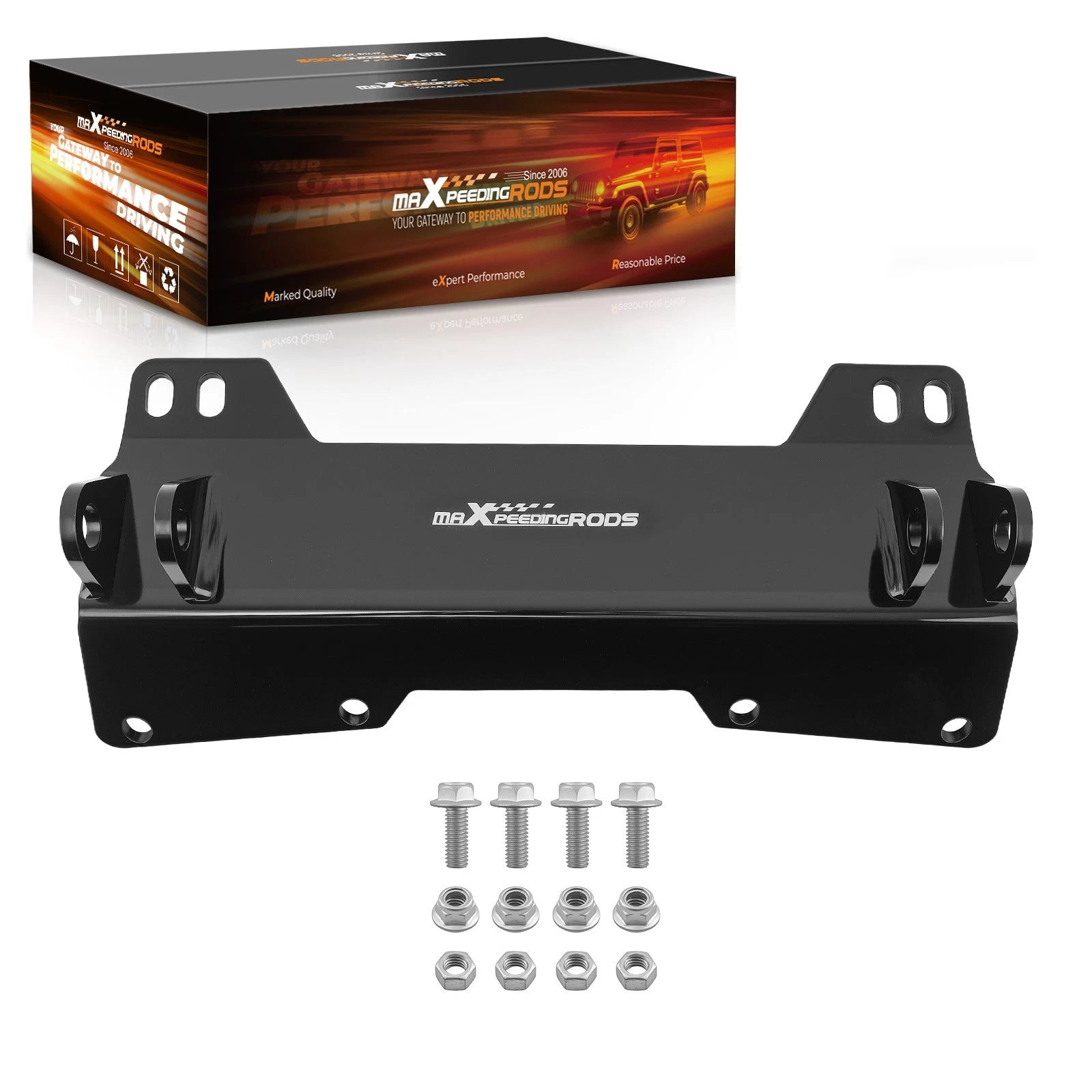 Black Steel Frame Plow Mount for Polaris Ranger XP 1000 (2018–2022)