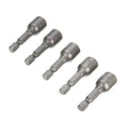 5-Piece Magnetic Nut Driver Set with Quick Release Hex Shank for Drill Bit Tools