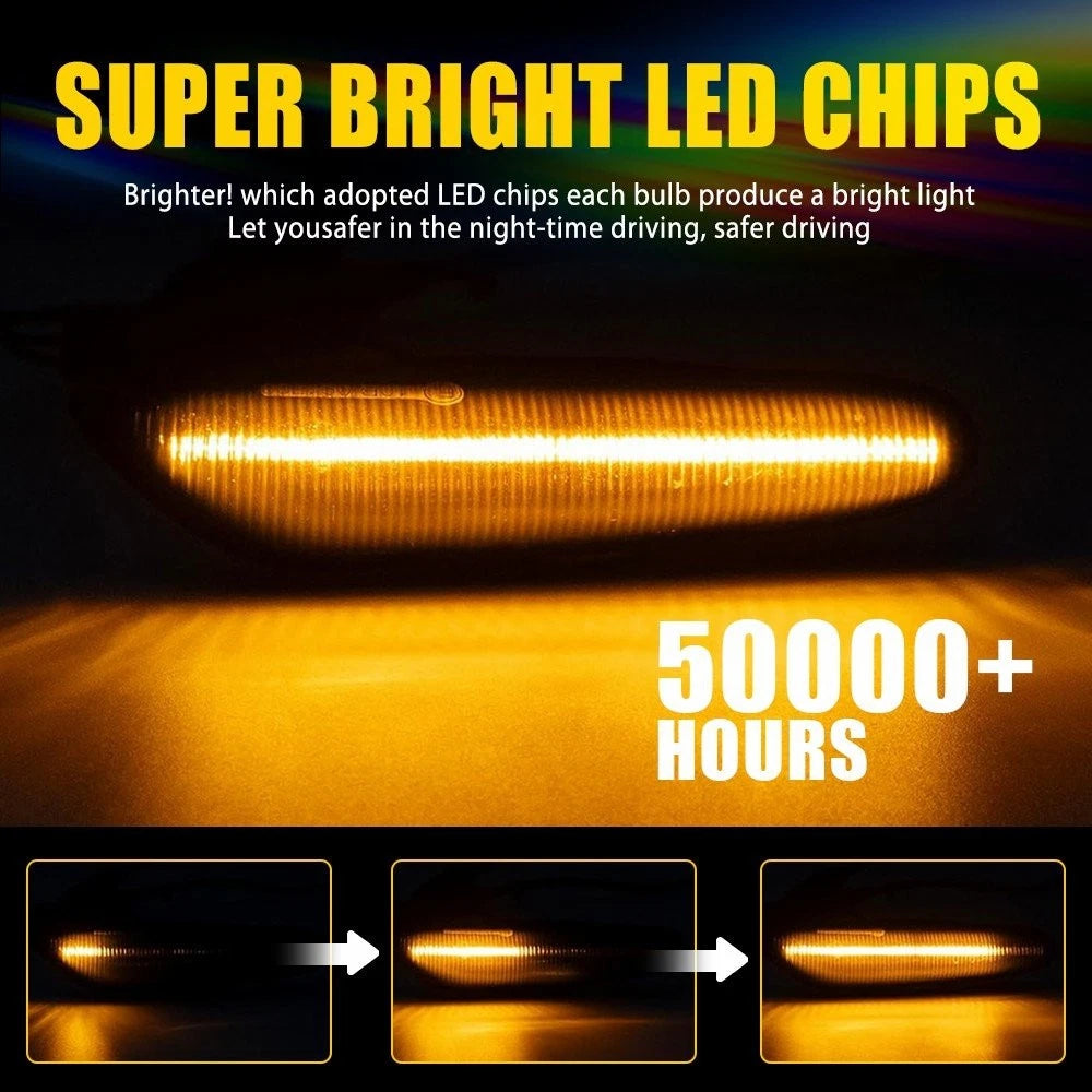 Sequential Smoked LED Side Marker Lights for BMW E60 E61 E82 E88 E90 E91 E92 E93
