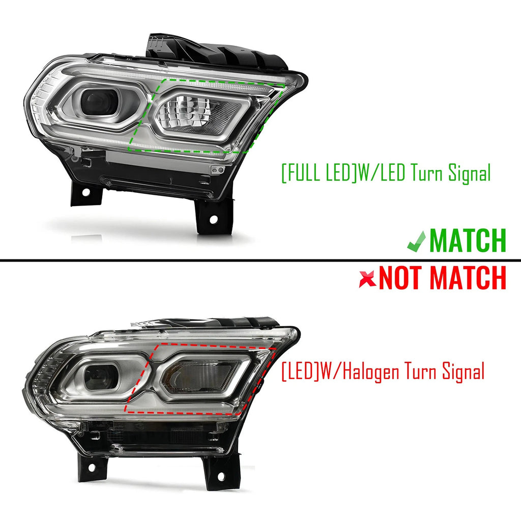 Full LED Projector Headlight for Dodge Durango (2021–2025) Chrome Right