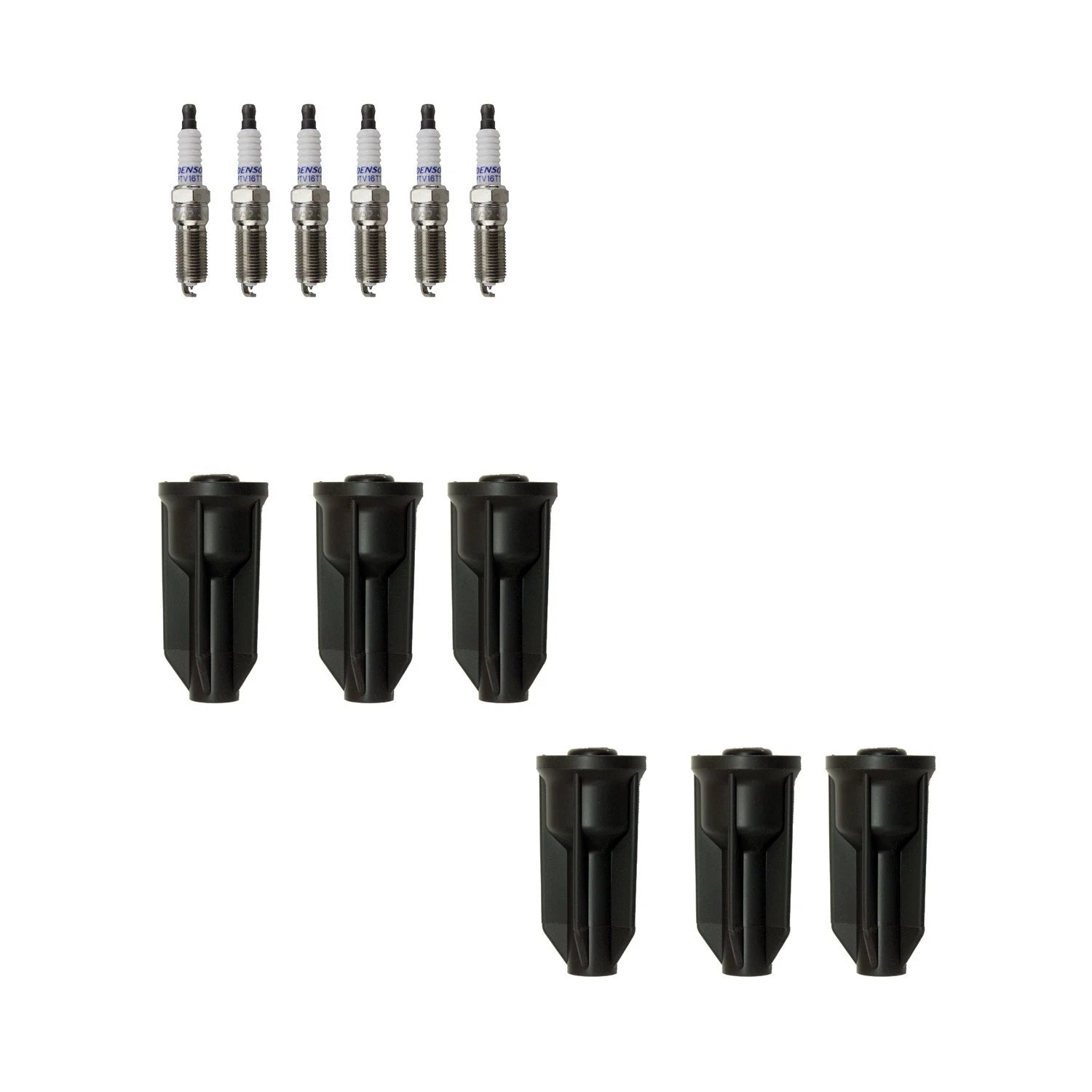 Denso 6 Platinum TT Plugs & NGK Ignition Coil Boots Kit for Bravada Envoy (2002–2004)