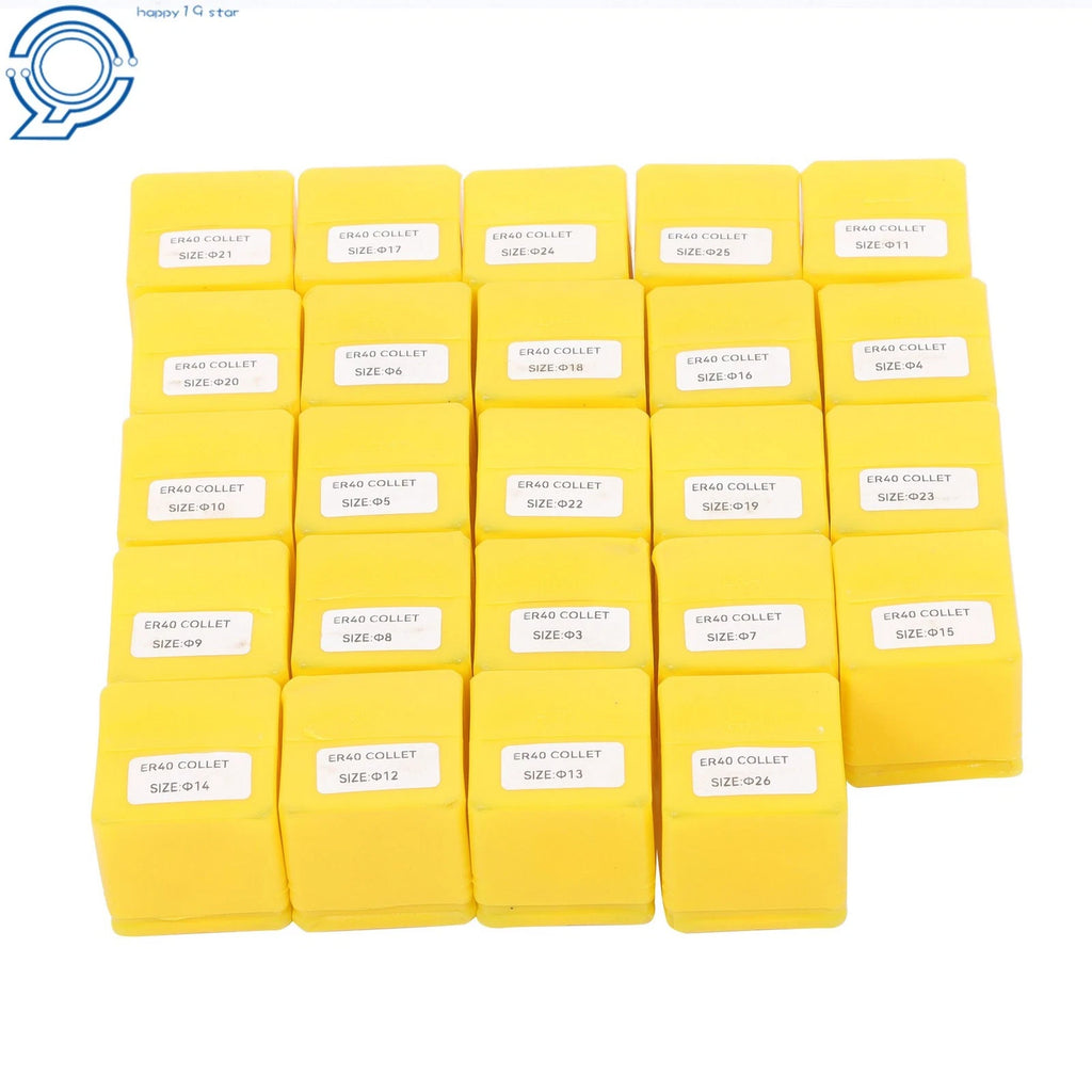 24 Pack ER40 Collet Set for Lathe (3-26mm)
