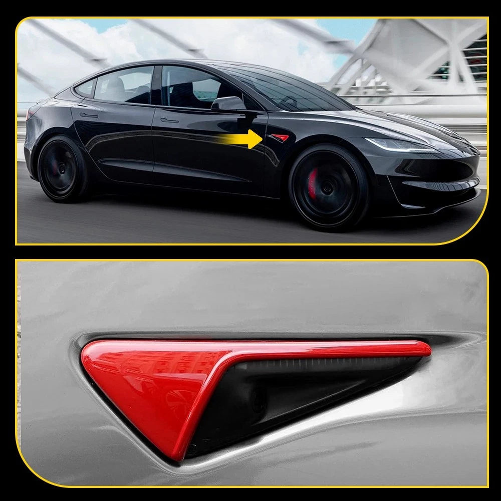 Gloss Red Side Camera Cover Trim for Tesla Model 3 Y S X (2017–2023)