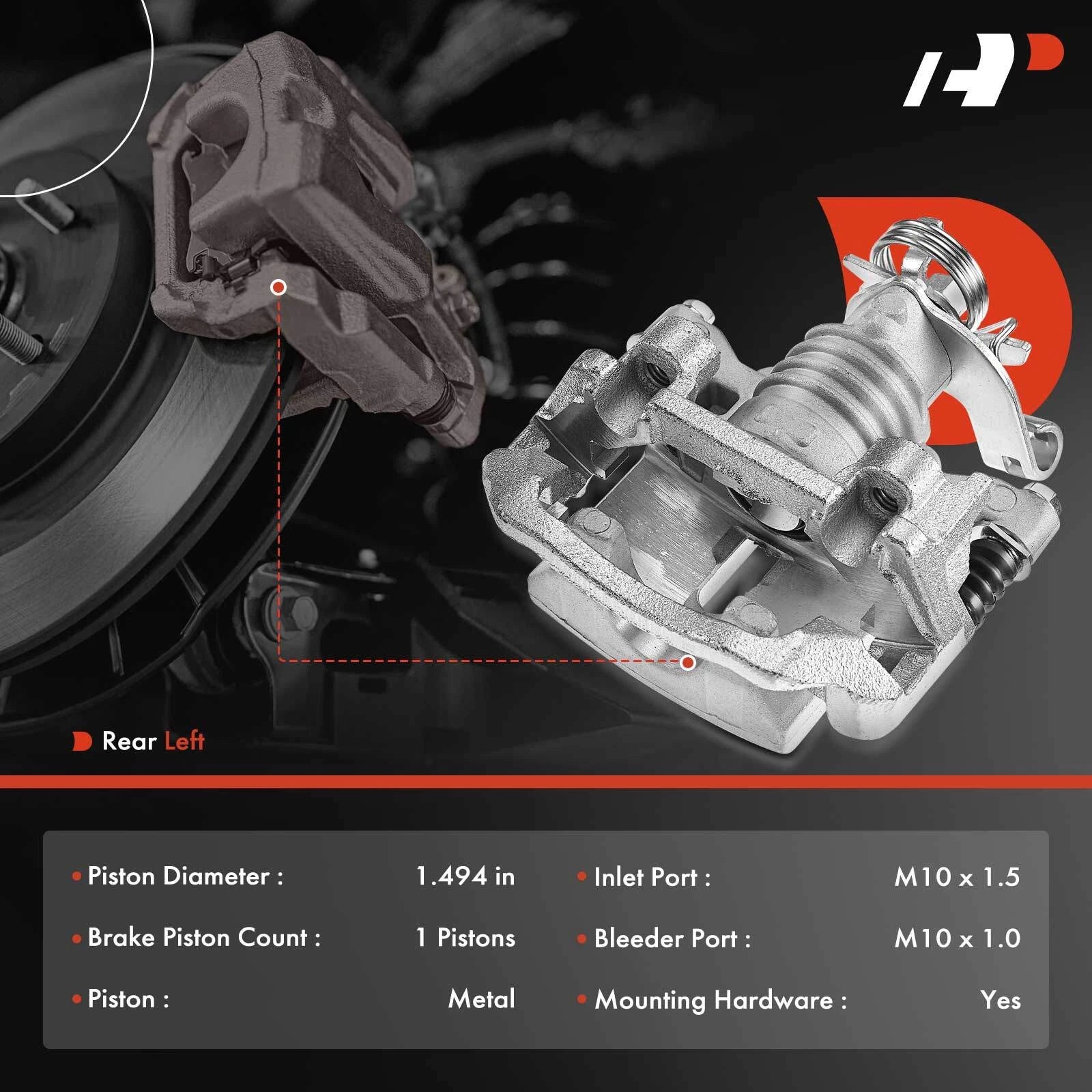 Rear Left Brake Caliper for Chevrolet Malibu HHR (2004–2012)