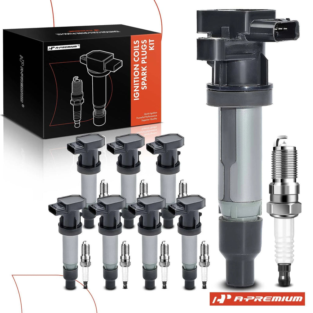 Set of 8 Ignition Coils & Iridium Spark Plugs for Cadillac SRX (2007–2009)