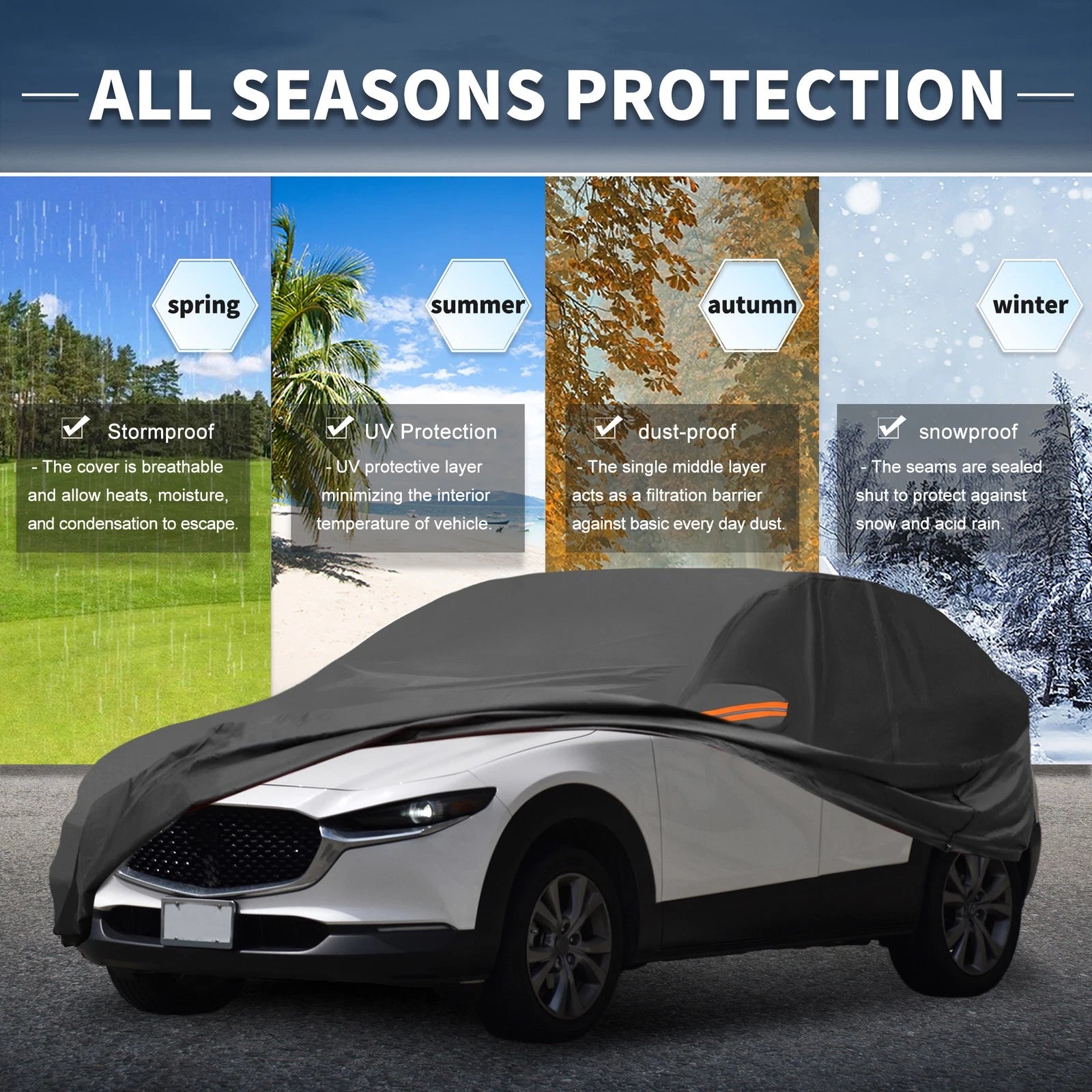Waterproof Car Cover for Mazda CX-30 (2020–2023) with Driver Door Zipper