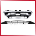 Front Upper & Lower Grille Grill Assembly for Hyundai Sonata Sport (2015–2017)