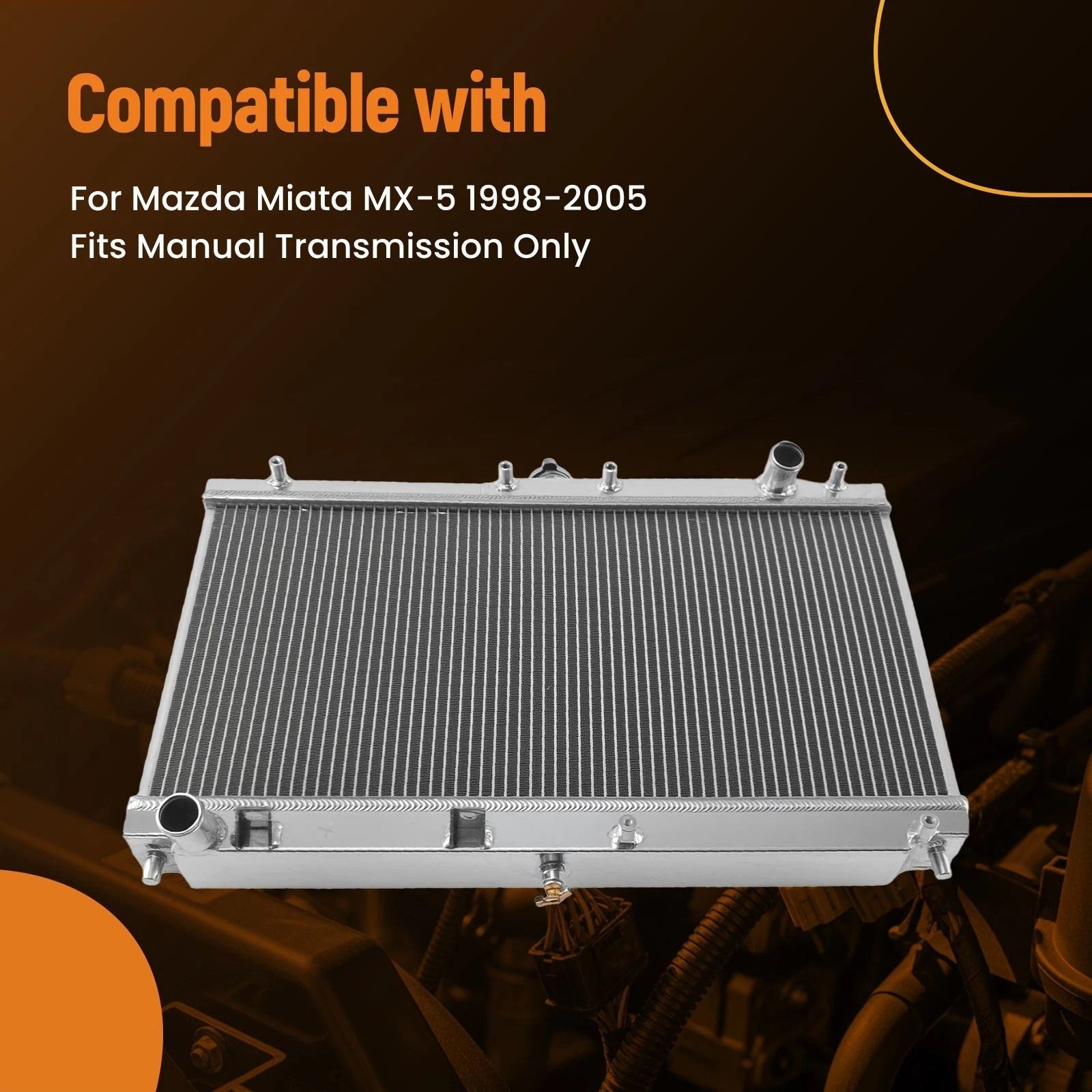 3 Row Aluminum Coolant Radiator for Mazda Miata MX-5 (1998–2005) CU2268