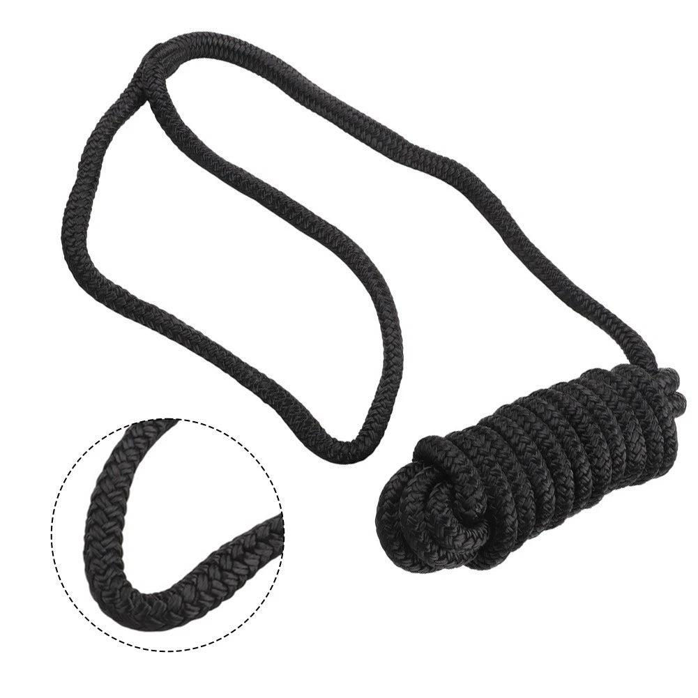 6M Black 5/8 inch Nylon Docking Line with Loop for Yacht Anchoring