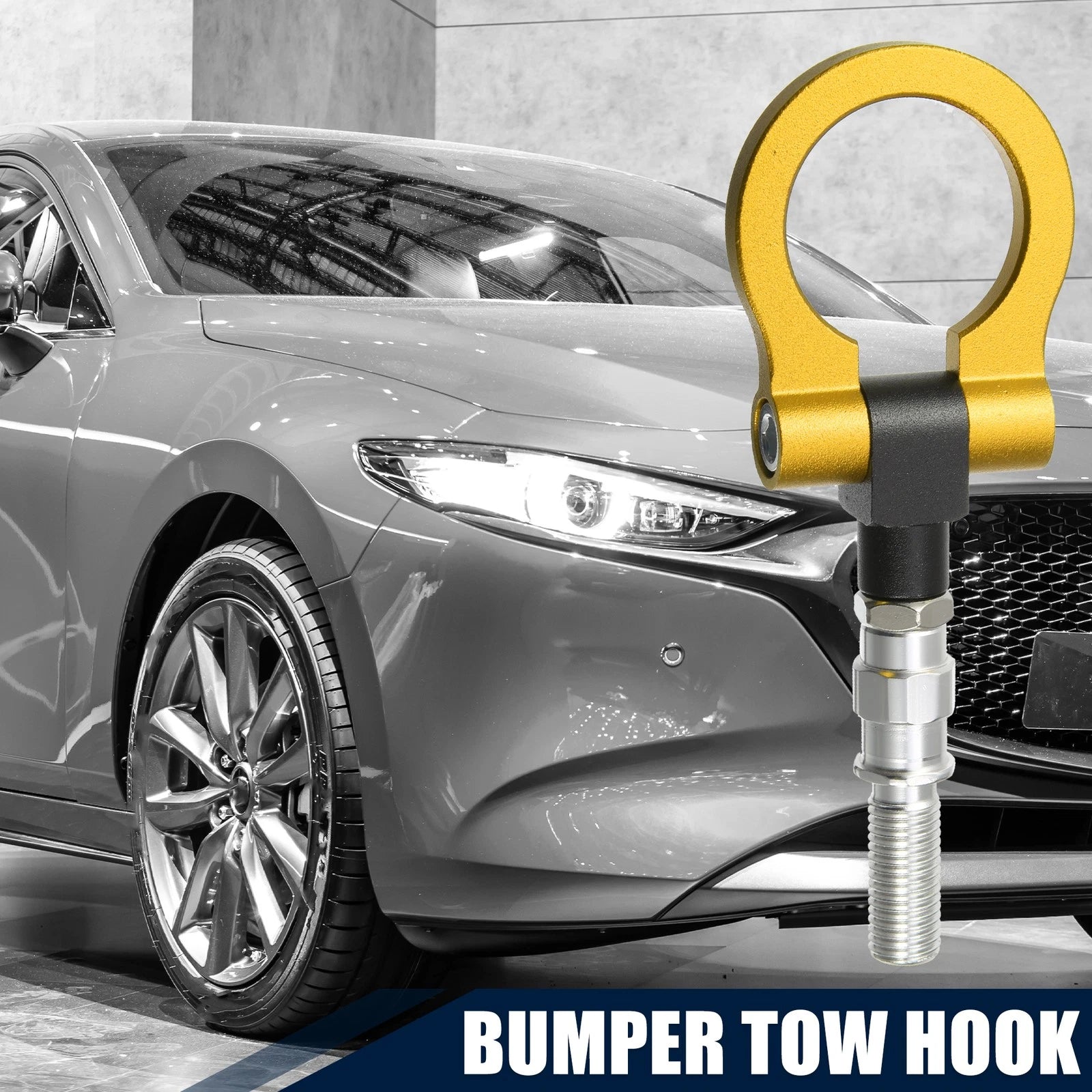 Tow Hook Screw for Mazda 3 (2004–2023) - Gold Tone Round Bumper Ring