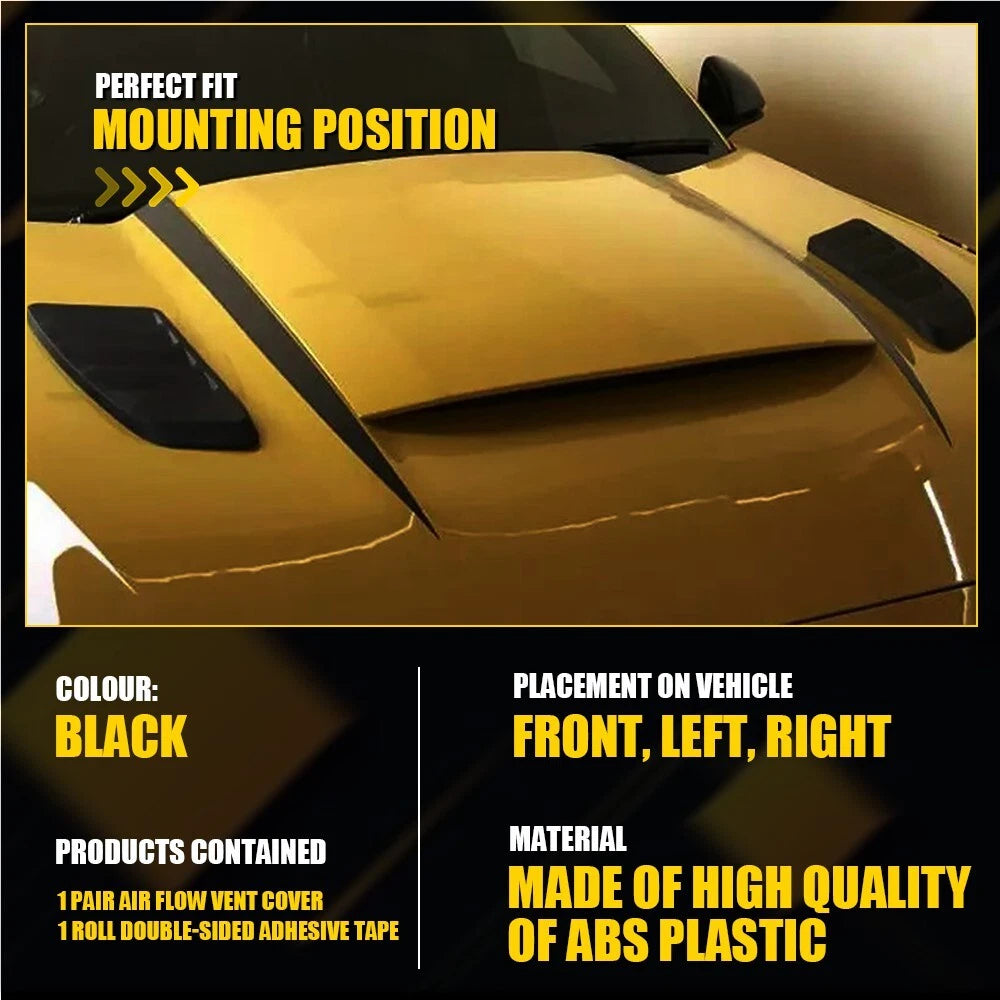 Front Hood Air Vent Cover Trim for Ford Mustang (2015–2023)