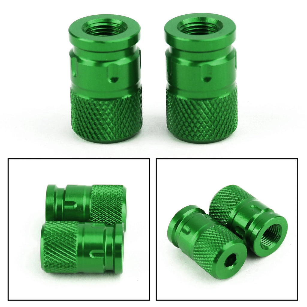 CNC Aluminum Green Anti-Theft Tire Valve Stem Caps for Motorcycle Car Truck Bike