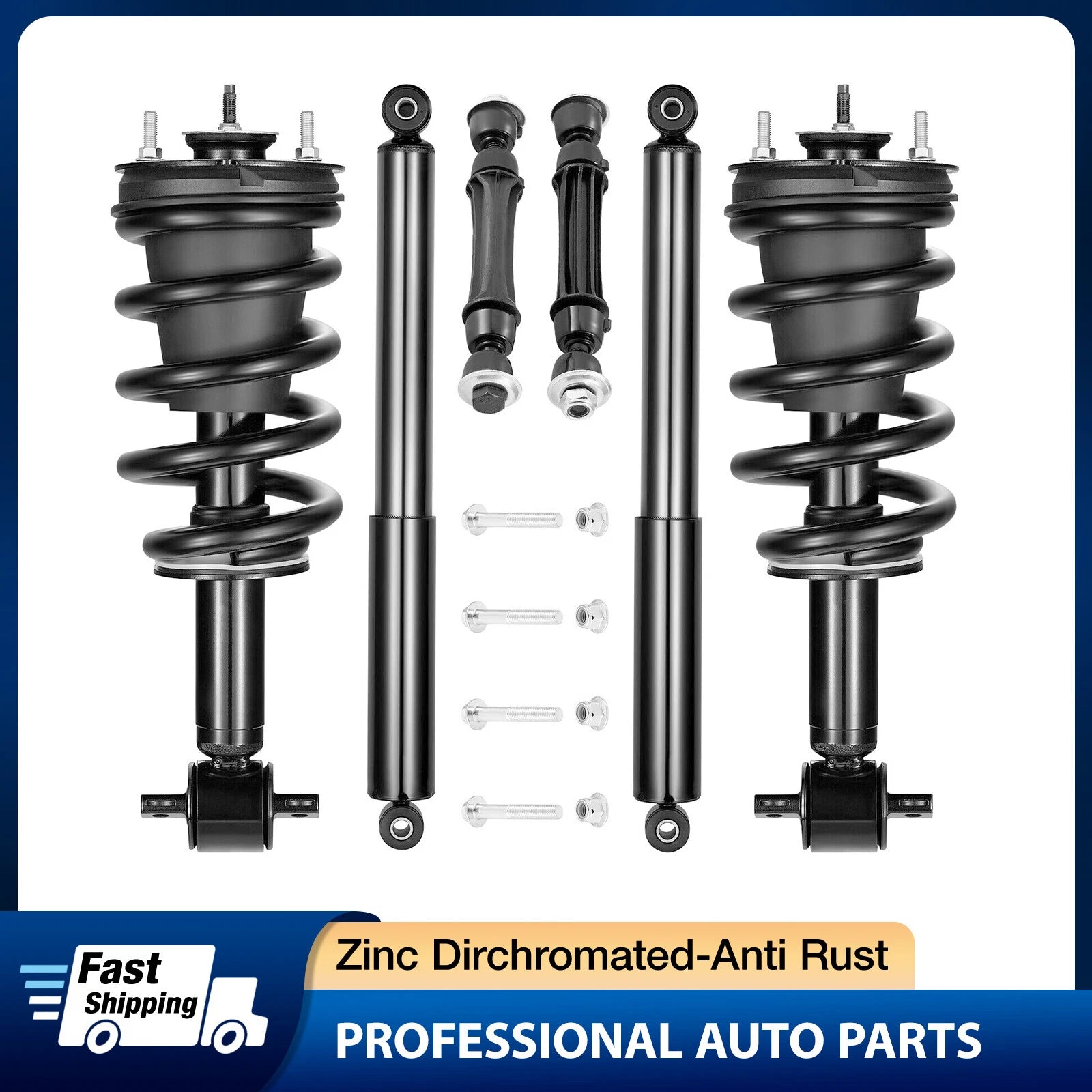 Front Struts, Rear Shocks, Sway Bars for Chevrolet & GMC Silverado Sierra (2014–2018)