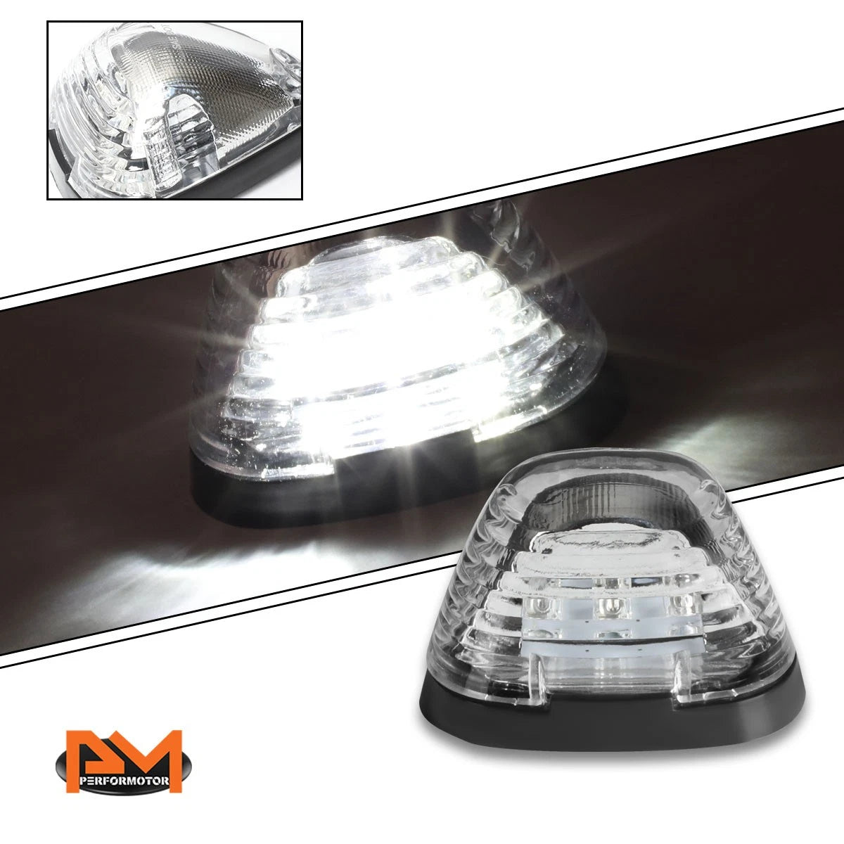 5Pcs Cab Roof Running Light with Harness Chrome White LED for Ford Superduty (1999–2016)
