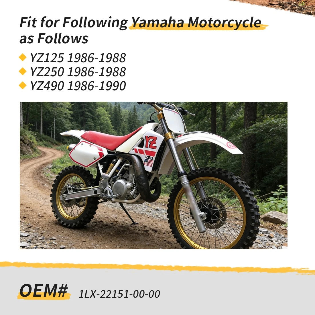 Swing Arm Chain Guard Seal for Yamaha YZ125 YZ250 YZ490 (1986–1990) 1LX-22151-00-00