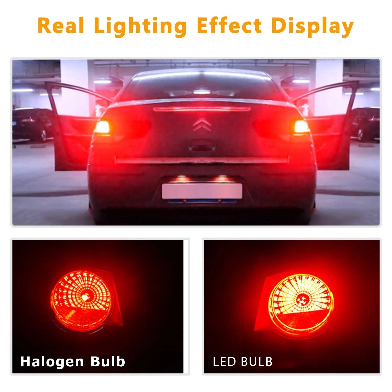 AUXITO 2X BAY15D 1157 P21/5W Red LED Brake Stop Tail Light Bulb for