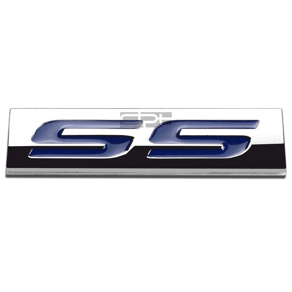 3D Polished Blue Lettering Emblem Badge for Chevrolet SS (2014–2017)