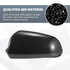 Pair Rearview Mirror Cover Cap Black Carbon Fiber for Audi S3 A4 S4 A6 (2000–2016)