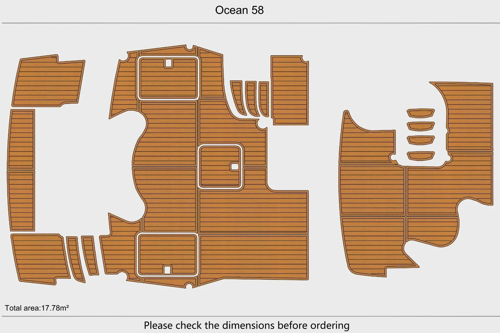 EVA Foam Teak Deck Flooring Mat for Ocean 58 Swim Platform