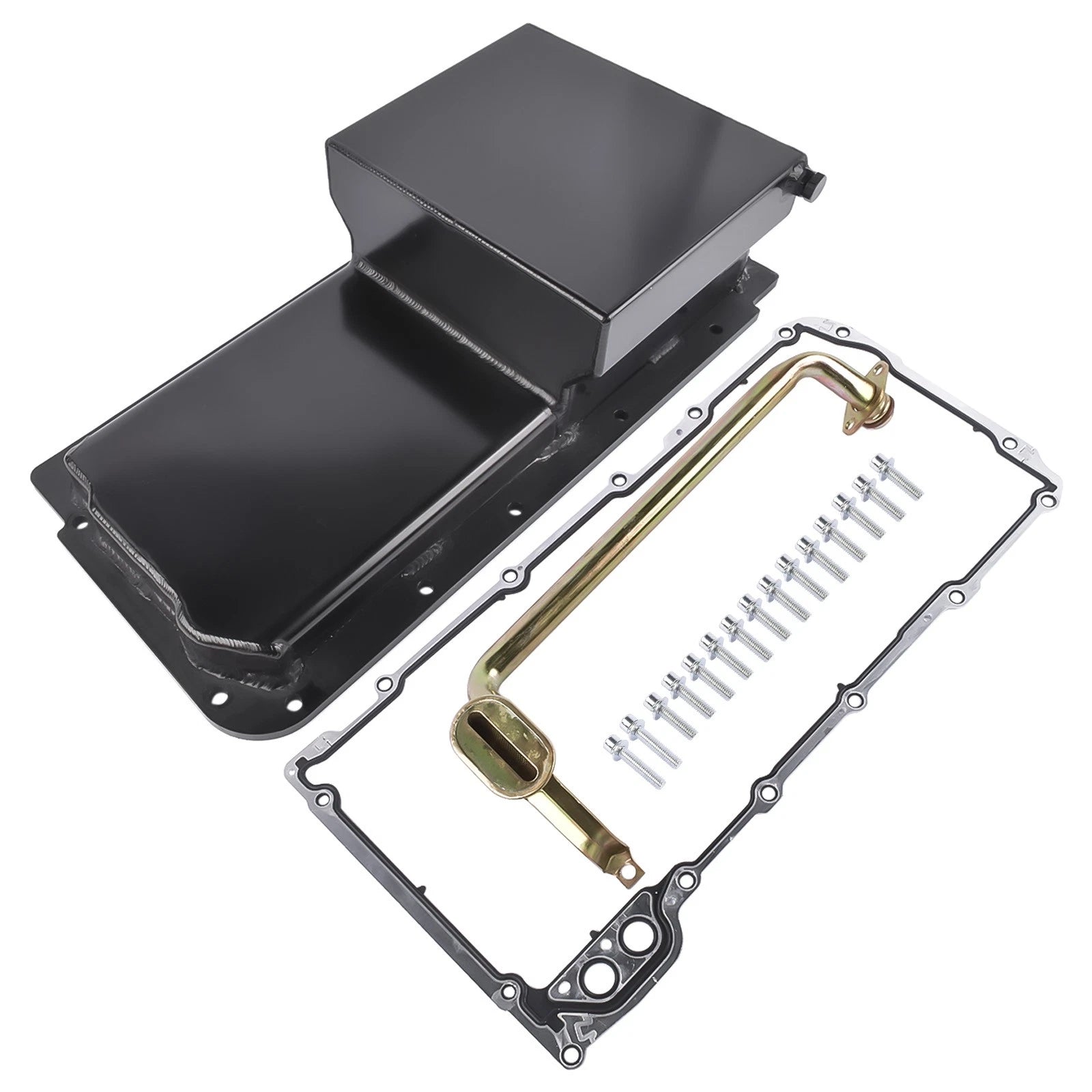Black Oil Pan Kit for GM Chevy LS LS1 LS2 LS3 LS6 (7 Quarts, Aluminum)