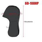 Black Full Cover Waterproof Outboard Motor Engine Protector for 60HP-100HP