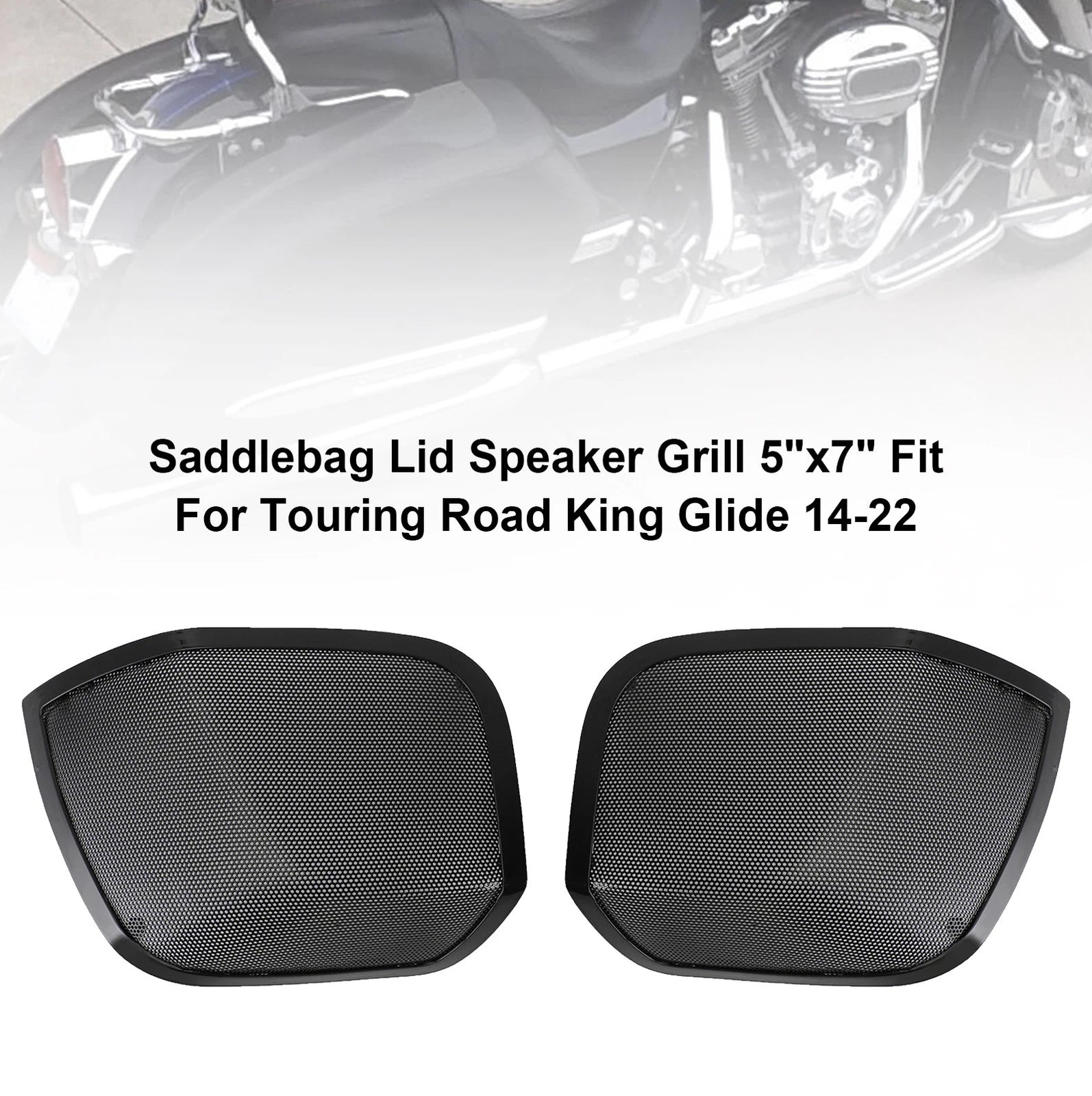 5" x 7" Saddlebag Lid Speaker Grill for Road King Touring Glide (2014–2022)