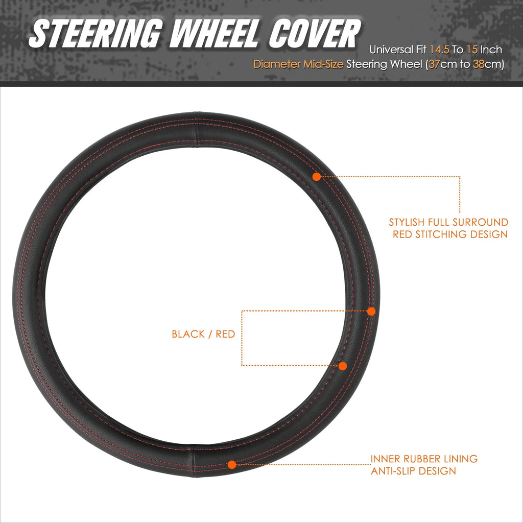 Steering Wheel Cover for (14.5-15" Diameter, Grain Leather)