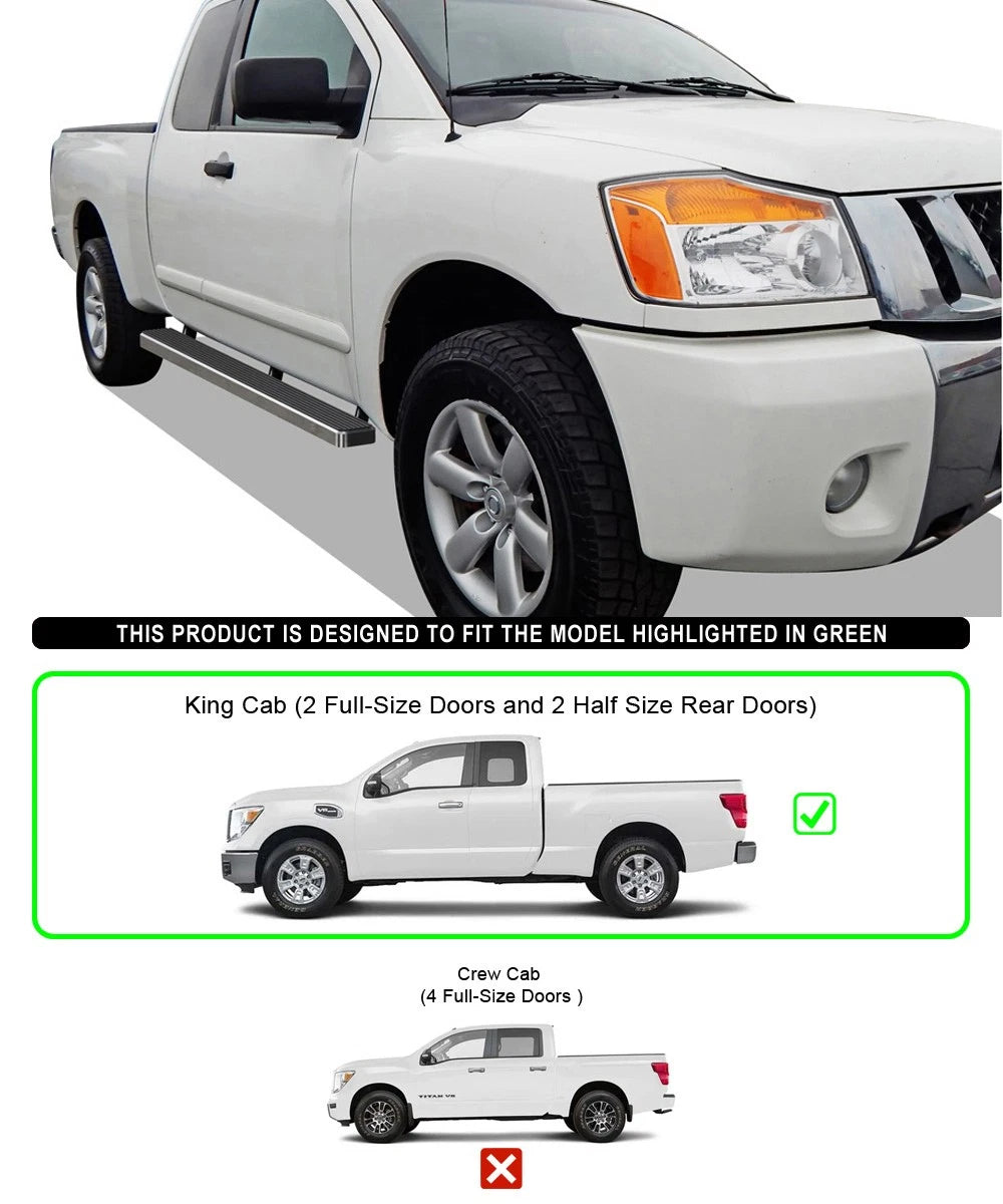5-Inch Running Boards for Nissan Titan King Cab (2004-2024)