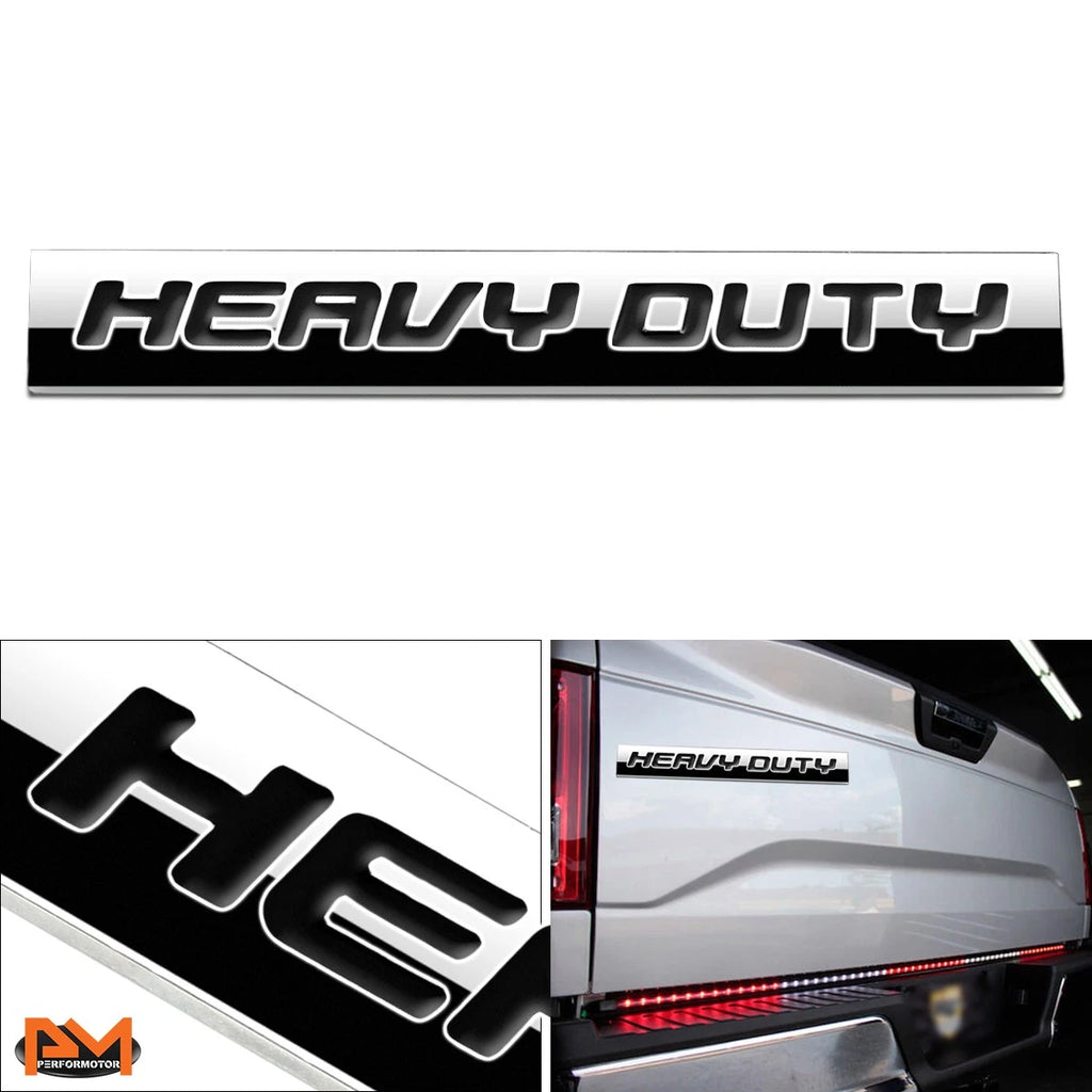 HVDT Polished Metal 3D Decal Black Emblem for GMC Chevrolet