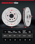 Front Drilled Brake Rotors & Ceramic Brake Pads Kit for Lexus IS250 (2006–2008)