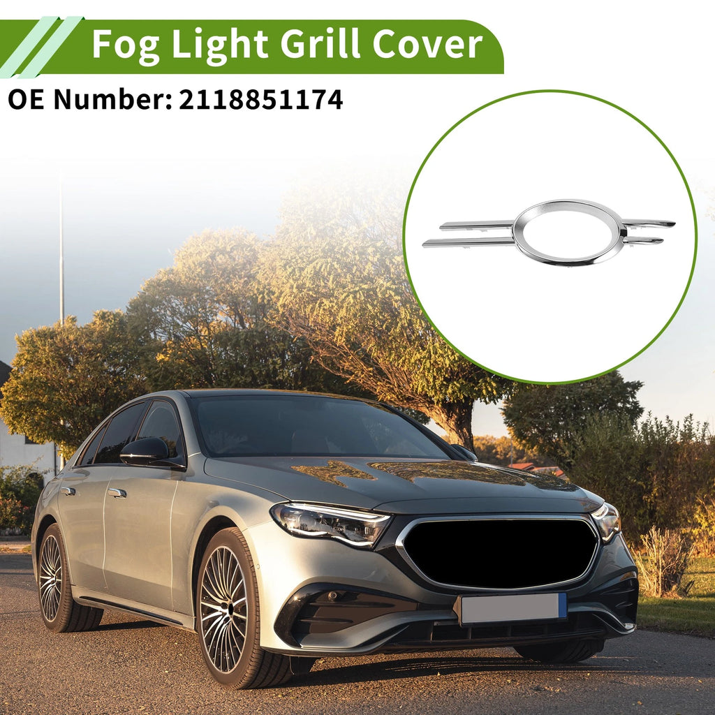 1 Pc Front Left Fog Light Grill for Mercedes Benz W211 (2003–2009) No. 2118851174 Silver Tone