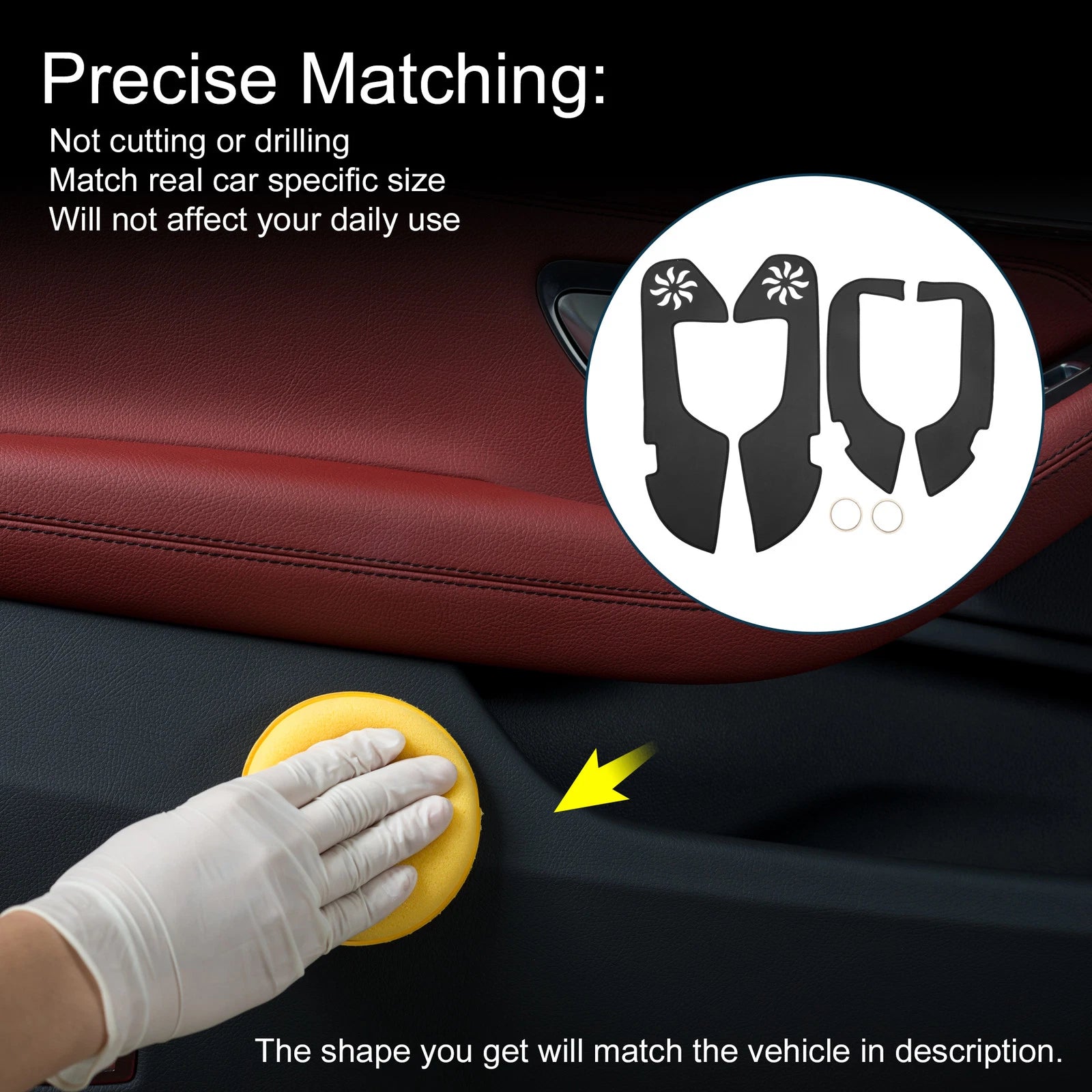 Set of 1 Car Door Anti Kick Pad Protector for Lexus ES (2013–2021) Black