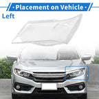 Car Front Left Headlight Lens Cover for Honda Acura 2007-2013 PC Clear