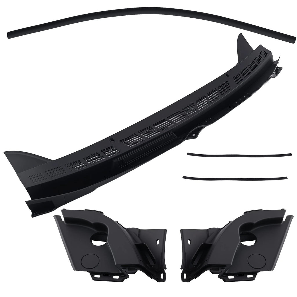 3PC Black Wiper Cowl Panel for Honda Civic 1.8L (2006–2011) 74210-SNA-A00 ABS