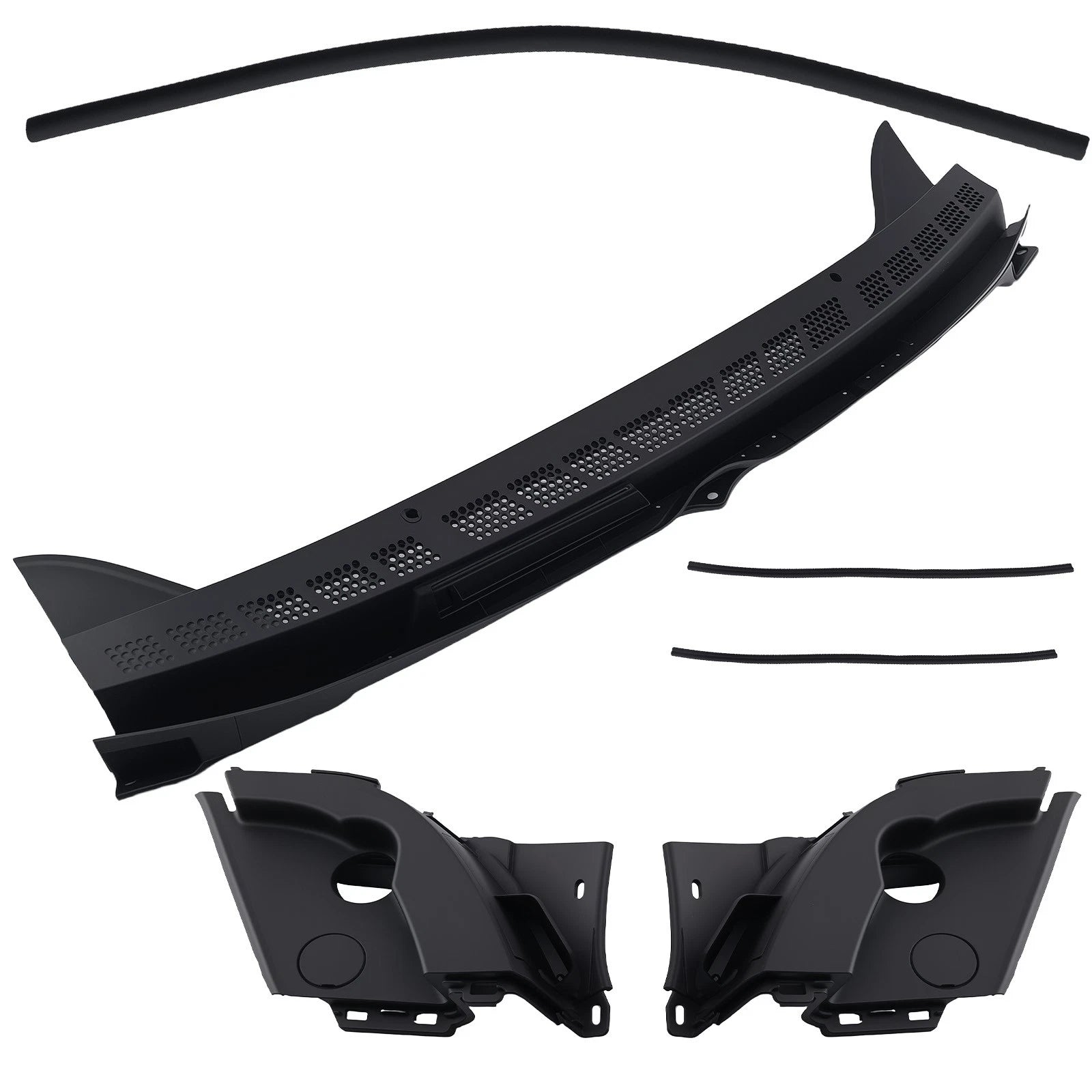 3PC Black Wiper Cowl Panel for Honda Civic 1.8L (2006–2011) 74210-SNA-A00 ABS