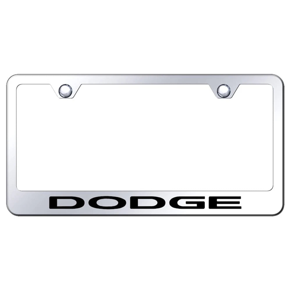 Etched on Stainless Steel License Plate Frame - Officially Licensed for Dodge