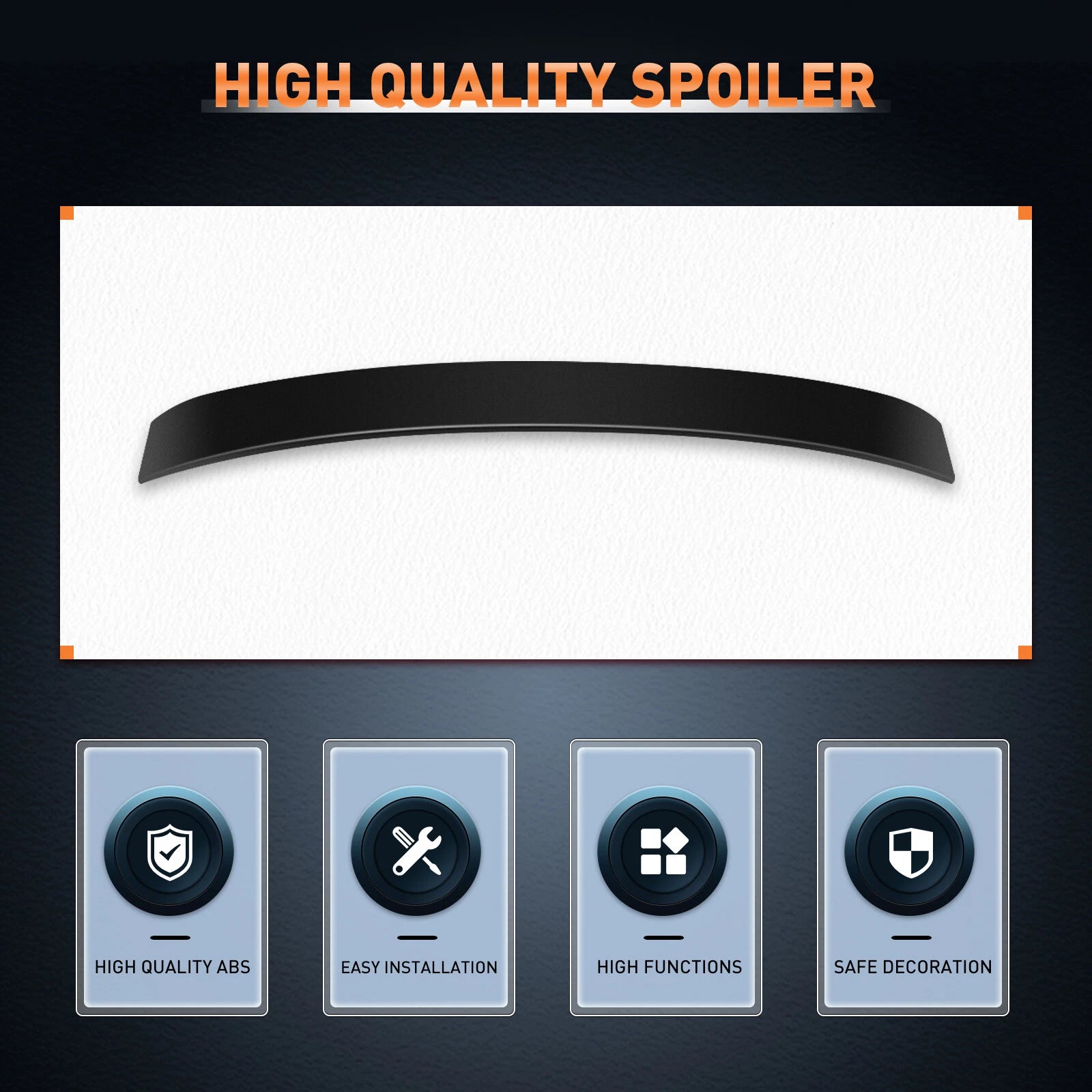 Roof Wing Spoiler Visor for Honda Accord 2013–2017 (9TH Gen) Black