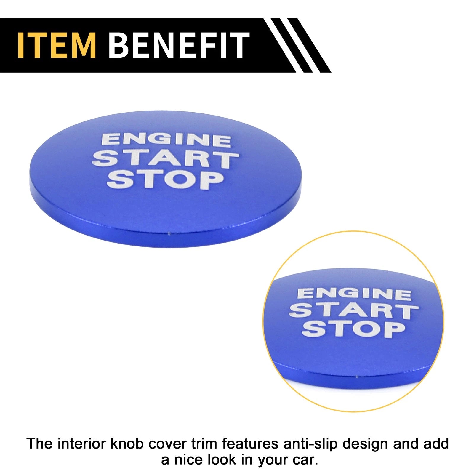 Engine Start Stop Button Switch Knob Cover for Toyota Tacoma (2016–2023) Blue