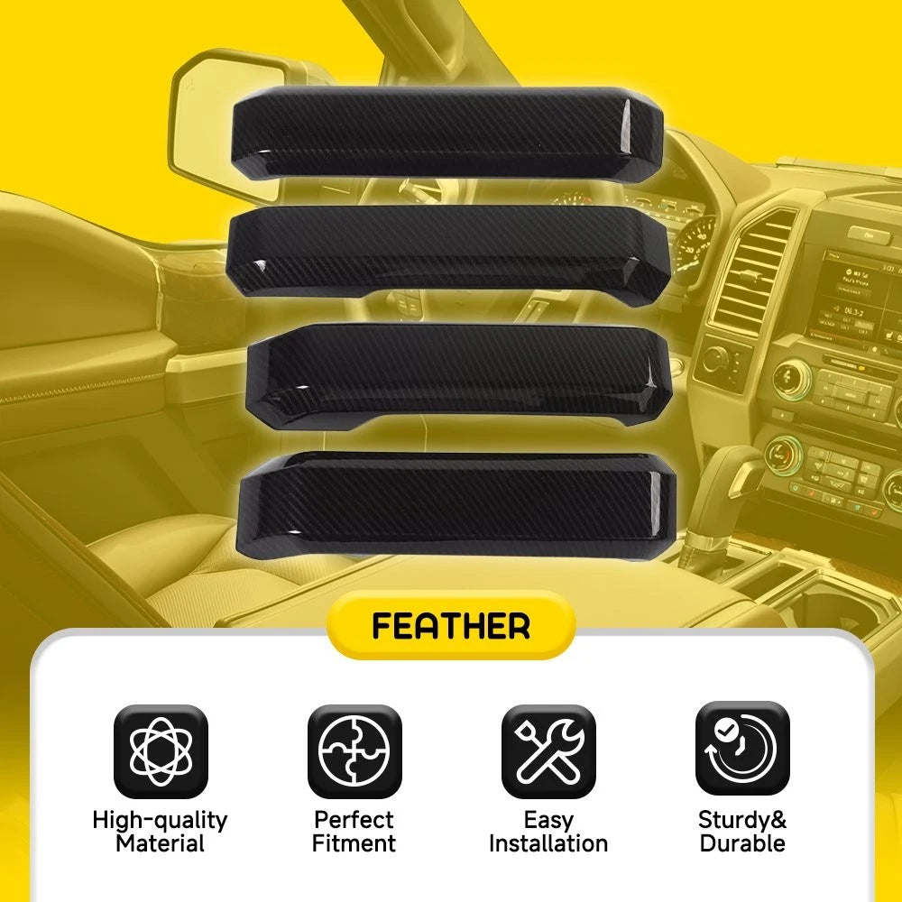 Set of 4 Carbon Fiber Door Handle Covers for Ford F150 (2015–2020)