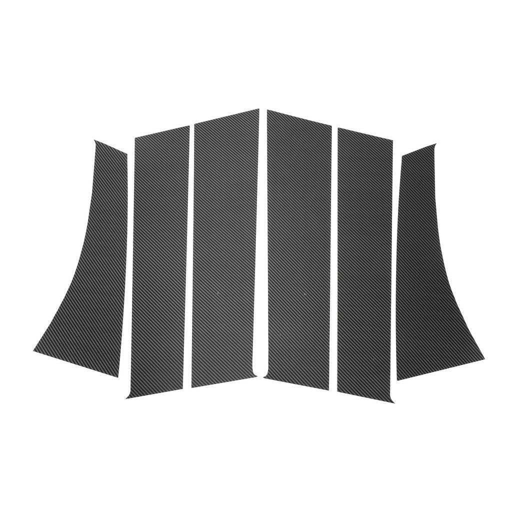 Set of 6 Door Pillar Window Trim for Mitsubishi (Carbon Fiber Pattern)
