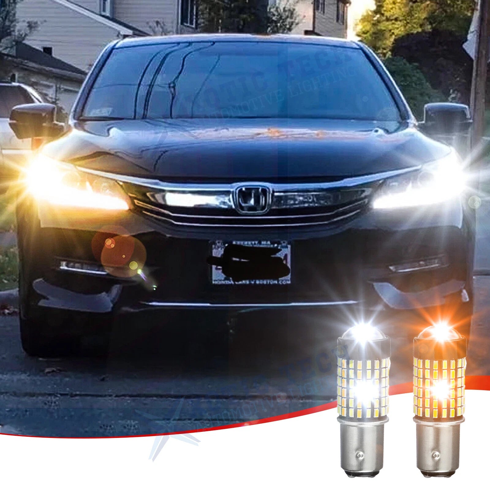 White Amber Dual-Color Switchback LED Turn Signal Bulbs for Honda (2014–2019)