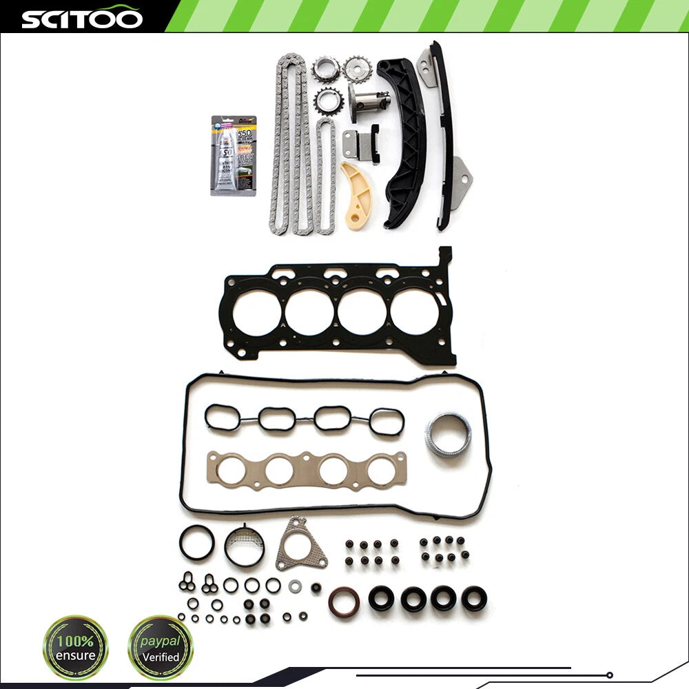 Head Gasket Set with Timing Chain Kit for Corolla Matrix Vibe xD (2009–2015)