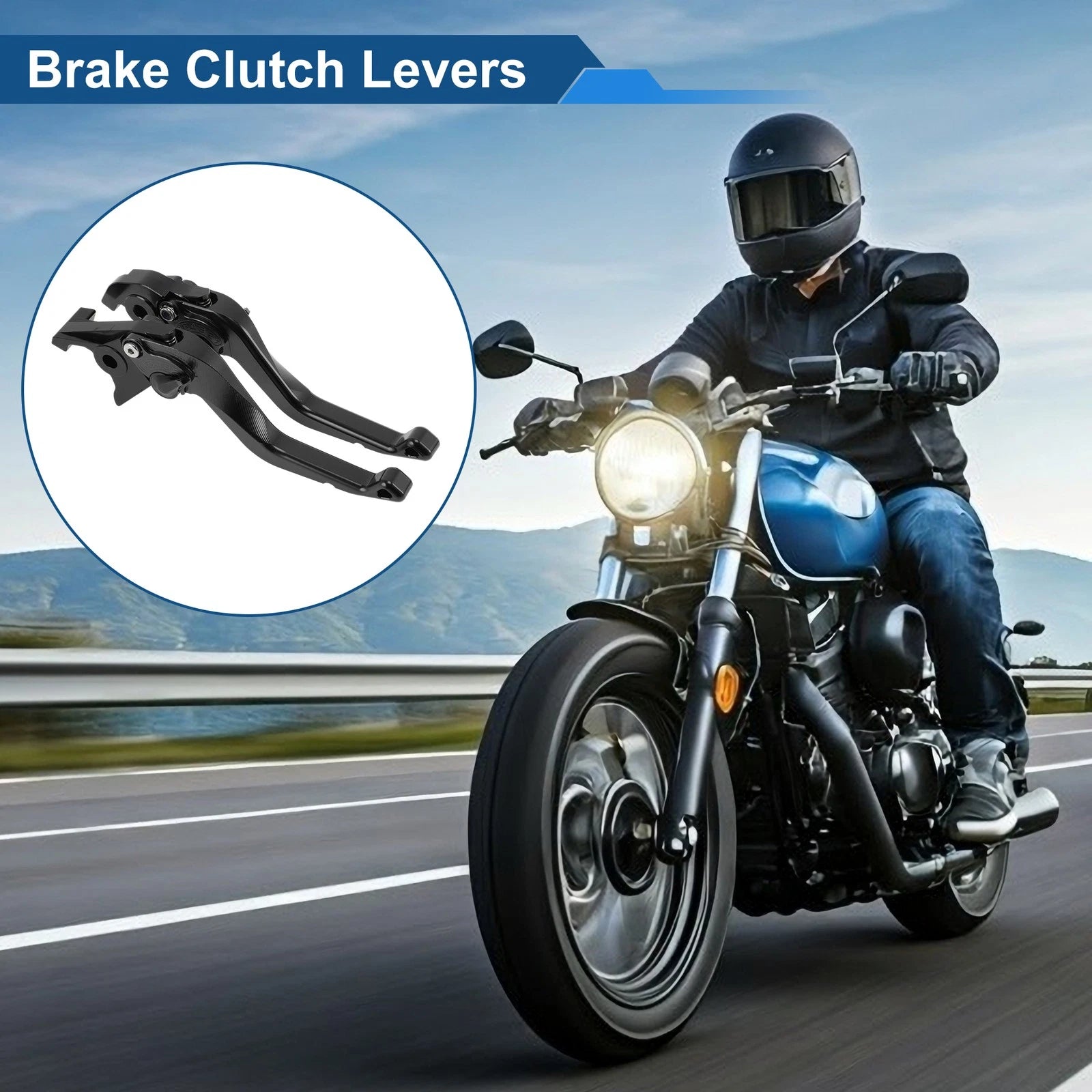 Adjustable Short Brake Clutch Levers for Honda VFR750 (1991–1997) Black 1 Pair