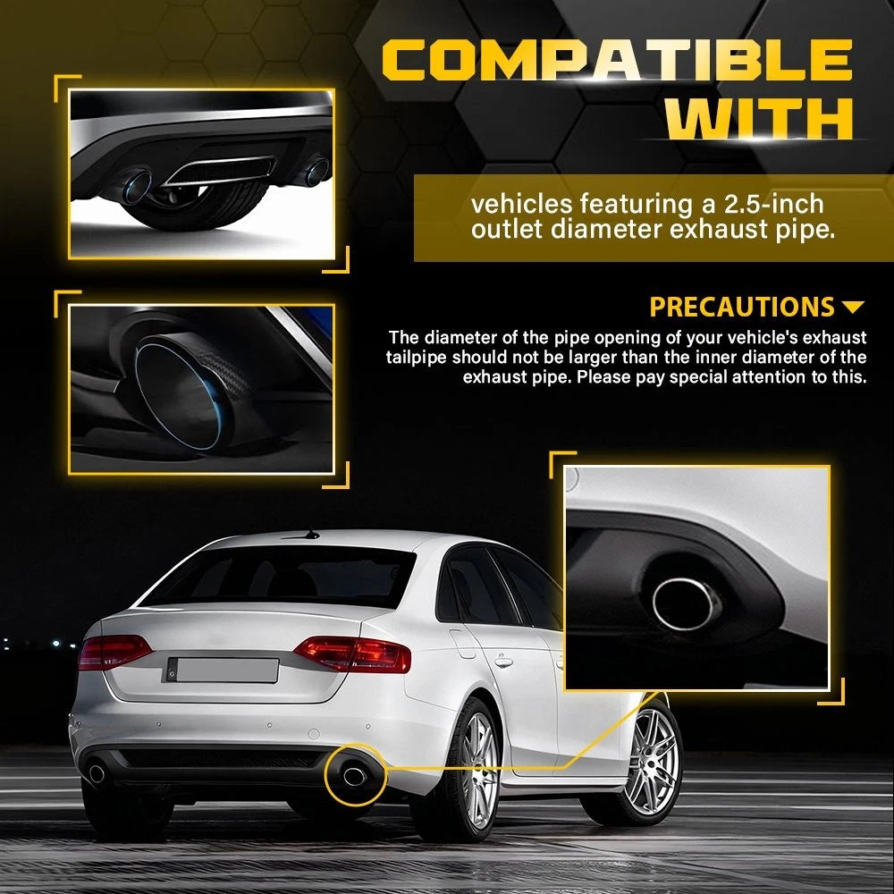 2.5" In 3.5" Out Carbon Fiber Exhaust Tip for Universal Fit (EPY)