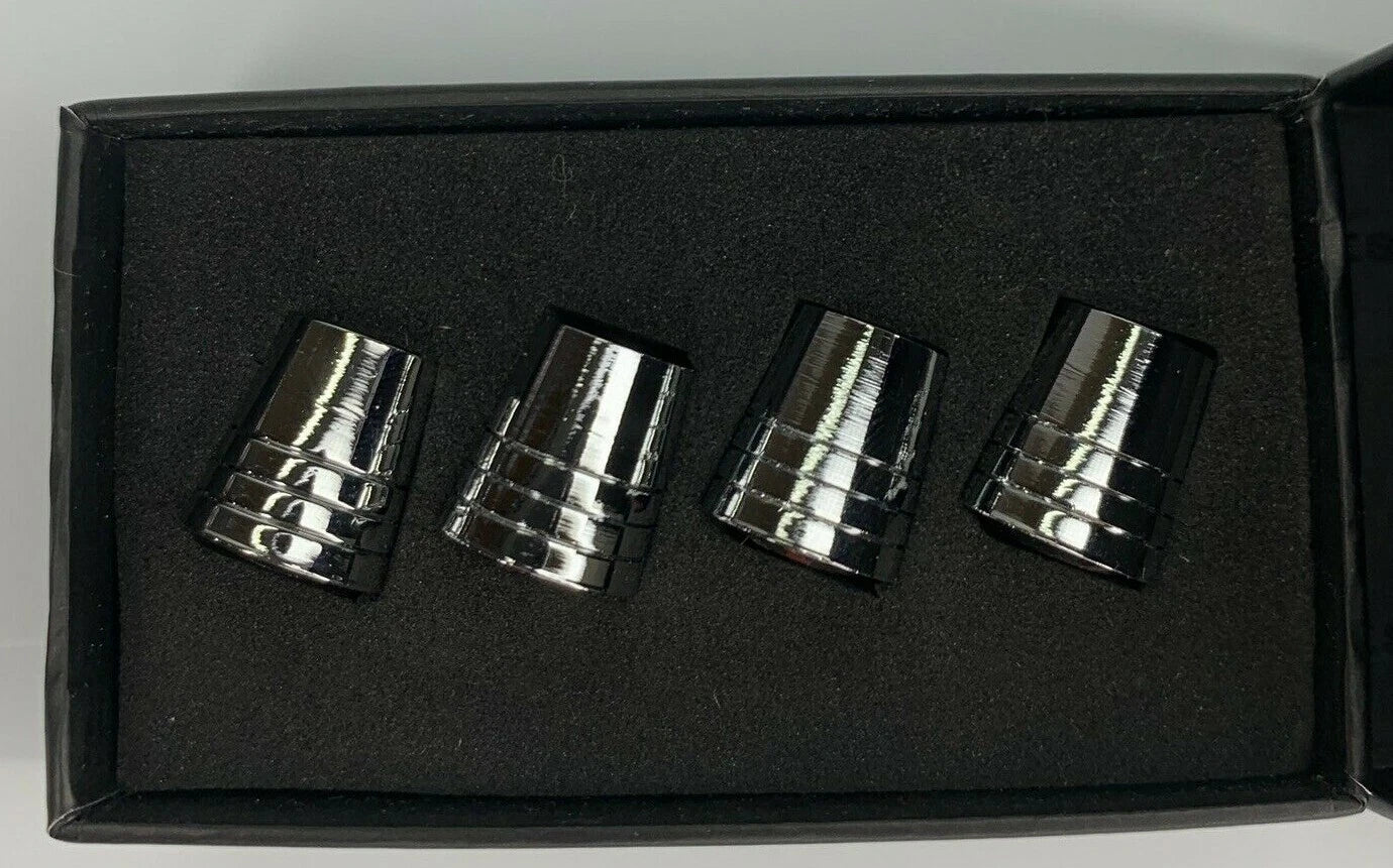 Valve Stem Caps With Corvette C6 Emblem Premium Chrome Tapered Licensed (1997–2004)