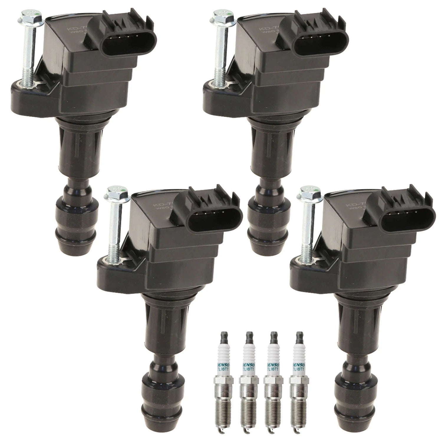 Set of 4 Ignition Coils & Iridium Spark Plugs for Aura Cobalt G5 G6 Verano (2005–2017)