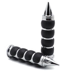 Chrome Rubber 7/8" Spike Handlebar Grip for Suzuki GSXR 600 750 1000 (2001–2023)